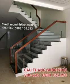 LAN CAN CẦU THANG KÍNH CƯỜNG LỰC . CẦU THANG KÍNH GỖ ĐẸP TẠI HÀ NỘI