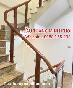 CẦU THANG KÍNH GỖ CƯỜNG LỰC . TAY VỊN CẦU THANG KÍNH TẠI HÀ NỘI